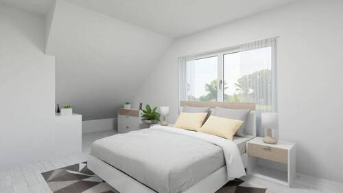 Visualisierung 1. DG Schlafen - Familienfreundliche 5,5-Zi.-Maisonette in Ergenzingen - Balkon, TG-Stellplatz, ruhige Lage