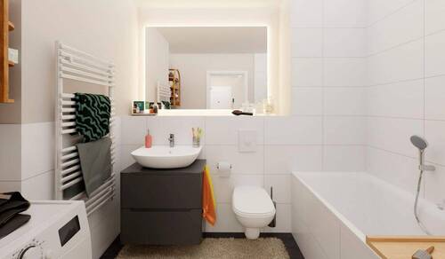Modernes Badezimmer mit Badewanne - 