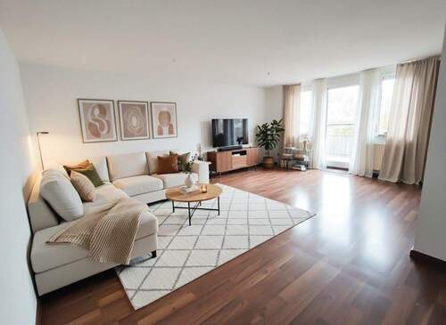 Wohnzimmer- Möblierungsbeispiel - Etagenwohnung mit 78,00 m² in Schweinfurt zum Kaufen