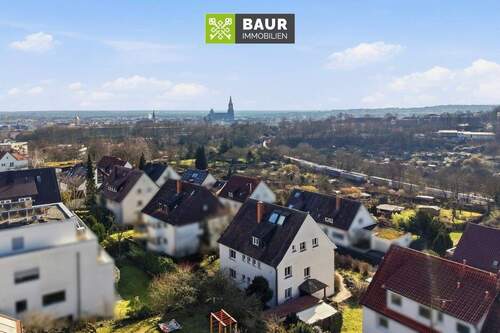 Luftansicht - 1 Zimmer Mehrfamilienhaus, Wohnhaus in Ulm