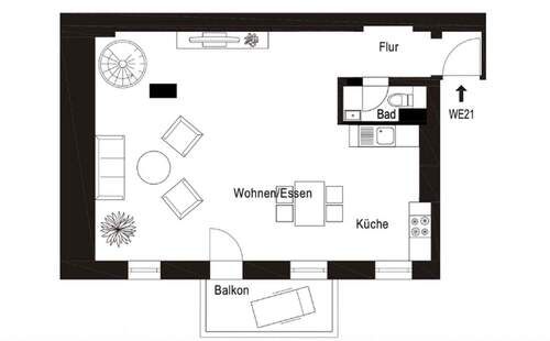 Wohnbereich 4. Obergeschoss - 