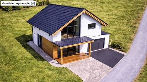 Vogelperspektive mit Haus - Grundstück in Hauptstuhl