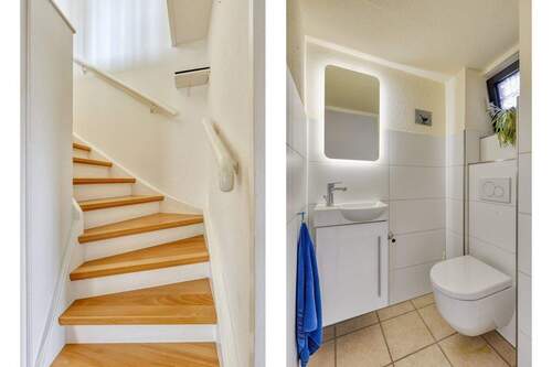 Treppenaufgang /Gäste-WC - Reihenendhaus mit 85,00 m&sup2; in Leverkusen zum Kaufen