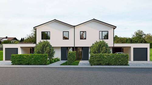 Visualisisierung ANS Straße - Neubau Doppelhaushälfte (KfW 40) mit PV & Wärmepumpe 