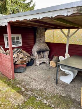 Gartenhaus Veranda mit Außenkamin - 