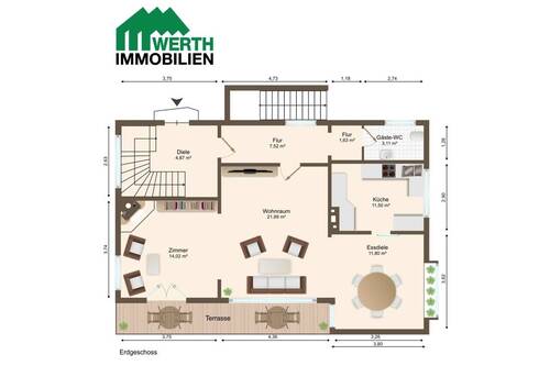 Erdgeschoss - Einfamilienhaus mit 149,30 m² in Rosengarten / Emsen zum Kaufen