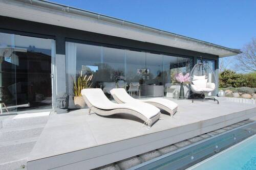 Ansicht Terrasse Pool - Grundstück in Michendorf