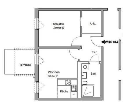 Bild 1 - 2 Zimmer Etagenwohnung zur Miete in München
