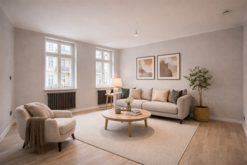 Wohnzimmer - 3 Zimmer Etagenwohnung zum Kaufen in Berlin