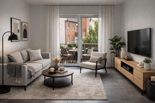 Wohnzimmer Visualisierung - Freistehende 3-Zimmer-Wohnung mit ruhig gelegenem Sonnenbalkon