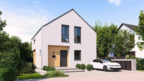 Ansicht Eingang Satteldach - 3 Zimmer Einfamilienhaus in Carlsberg