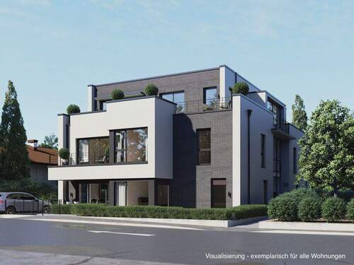 Haus Vorderseite - 2 Zimmer Etagenwohnung in Düsseldorf