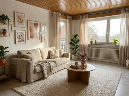 KI generiertes Wohnzimmer - Etagenwohnung mit 115,00 m&sup2; in Oberelsbach zur Miete