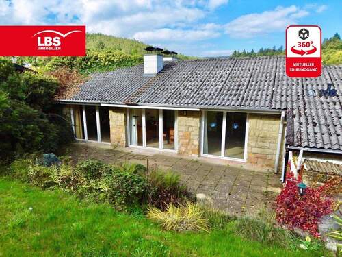 Süd/Ostansicht mit Terrasse - Wo Ruhe Zuhause ist - Bungalow auf der Sonnenseite von Wolfshagen!