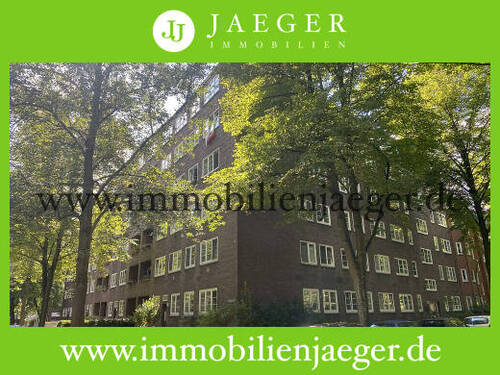 Hausansicht - Barmbek - Rotklinkerbau - freie Eigentumswohnung im 2.Obergeschoss - Holzdielen - Innenhof-Garten