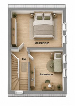 OG Visualisierung - Doppelhaushälfte mit 82,40 m&sup2; in Herten zum Kaufen