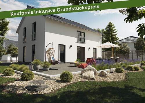 Landhaus-142-modern-Garten-Elegance - Mit Grundstück: Zeitlose Eleganz im modernen Town & Country Landhaus in Dörnberg