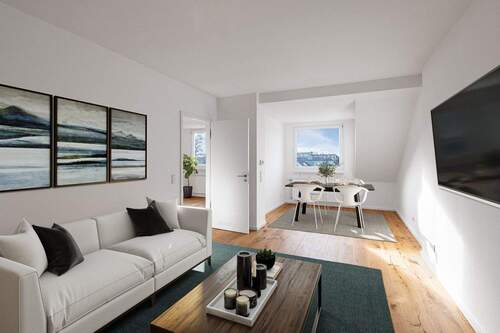 Wohnzimmer - 3 Zimmer Etagenwohnung zum Kaufen in Düsseldorf