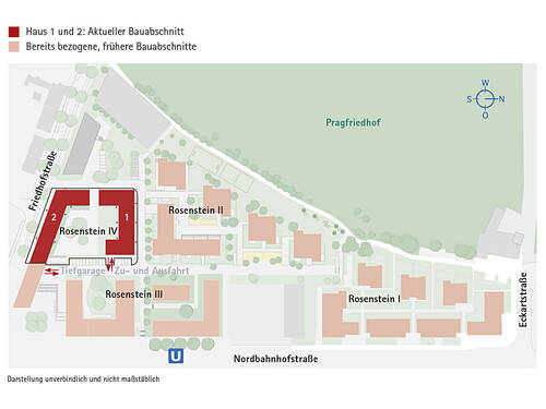 Lageplan sämtlicher Bauabschnitte - 