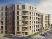 Unverbindliche Illustration: Blick von West auf Haus 2 - Etagenwohnung mit 71,80 m&sup2; in Stuttgart zum Kaufen