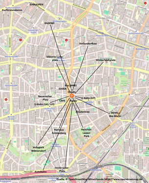 Umgebungskarte - 1 Zimmer Etagenwohnung in Berlin