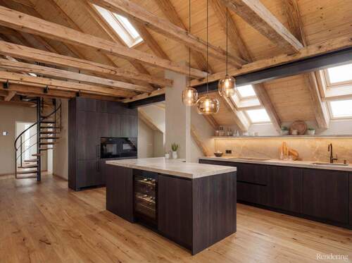 Kueche_Staging - 6 Zimmer Etagenwohnung in Garmisch-Partenkirchen