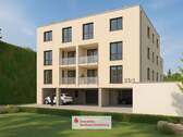 Hausansicht PKW-Stellplätze - Visualisierung - Seniorengerechte, barrierefreie Neubau-Eigentumswohnungen mit Aufzug in Meckesheim, Nähe S-Bahn