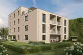 Hausansicht Terrasse und Balkon - Visualisierung - 
