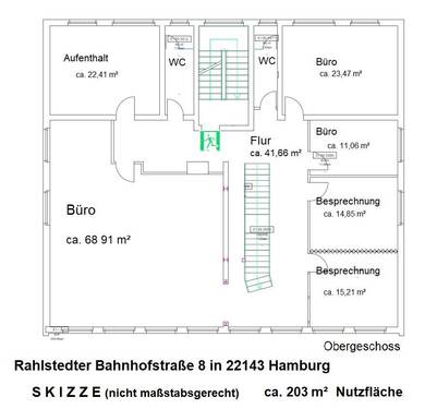 Skizze - Büro in Hamburg zur Miete