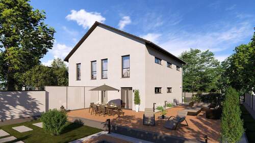 Beispiel Gartenansicht - 2. Baupartei gesucht für Doppelhaus mit 2 Vollgeschossen in begehrter Lage!