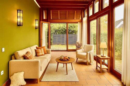 Visualisierung Erdgeschoss mit Gartenaustritt des Wintergartens - Einfamilienhaus mit 225,00 m² in Bochum zum Kaufen