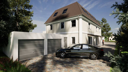 Nordostansicht - 6 Zimmer Doppelhaushälfte in Neubiberg