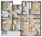 Grundriss-Bungalow-128-Erdgeschoss-Einliegerwohnung-Einlieger - 