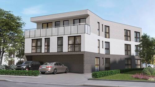 Frontansicht Visualisierung - 3 Zimmer Etagenwohnung in Flörsheim