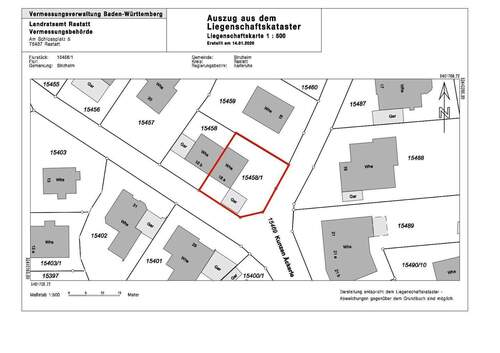 Flurkarte Sinzheim 15458-1 Quer markiert - 