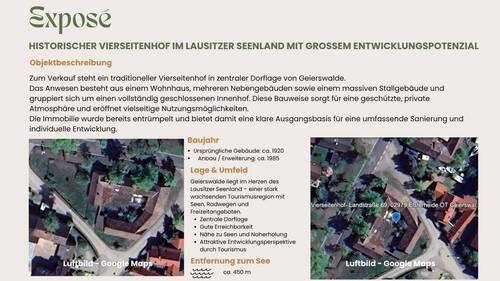 Exposè Vierseitenhof Seite 2 - 5 Zimmer Einfamilienhaus zum Kaufen in Elsterheide OT Geierswalde
