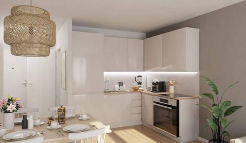 In der offenen Wohnküche bereiten Sie köstliche Mahlzeiten zu - 2 Zimmer Etagenwohnung zum Kaufen in Düsseldorf
