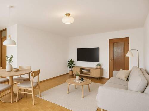 Wohnzimmer (Möblierungsvorschlag) - Etagenwohnung mit 80,30 m² in Kornwestheim zum Kaufen