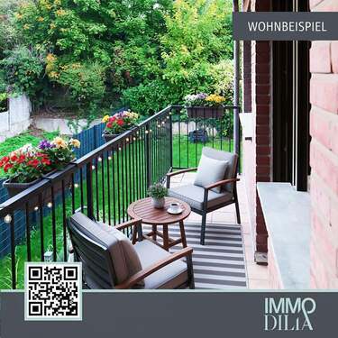 Balkon - PROVISIONSFREI freistehende helle 3-Zimmer-Wohnung in ruhiger Lage