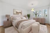 Schlafzimmer 1 - virtuell gestaged - 4-Zimmer EG Wohnung mit kleinem Garten in ruhiger Lage - Ottobrunn