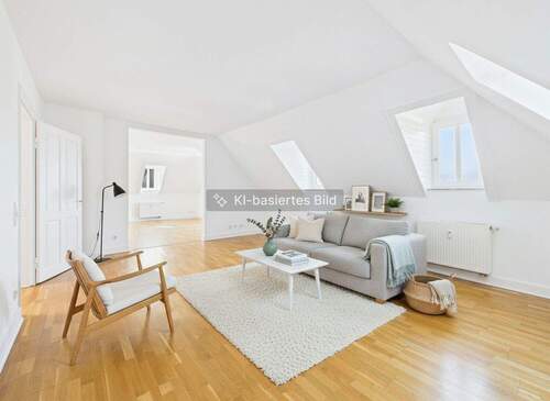 eingerichtetes Wohnzimmer - 3 Zimmer Etagenwohnung in Wiesbaden