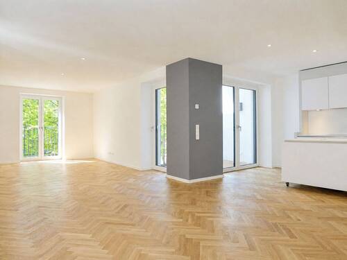 Wohn-/ Ess- und Kochbereich - 3 Zimmer Etagenwohnung zum Kaufen in Frankfurt am Main