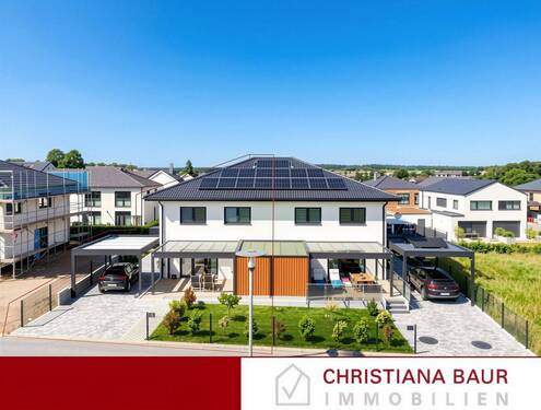Hausansicht: linkes Haus - MODERN UND NEU: energieeffiziente DHH, Bodelshausen