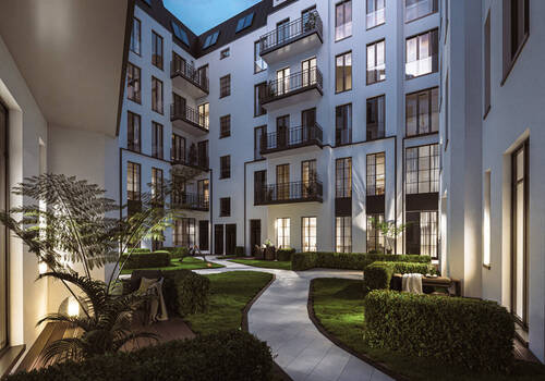 Außenvisualisierung - Premium Living mit eigener Terrasse - stilvolles Erdgeschoss-Apartment im Gründerzeitensemble