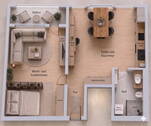 3D Grundriss inkl. Möbiliar - 
