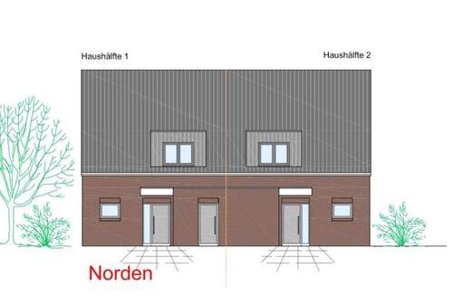 Ansicht Nord - 4 Zimmer Doppelhaushälfte in Wardenburg