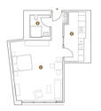Grundriss - 1 Zimmer Etagenwohnung zur Miete in Bremen