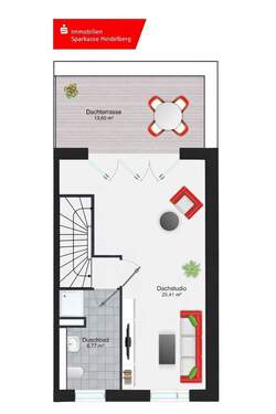 Dachgeschoss mit Dachterrasse - 