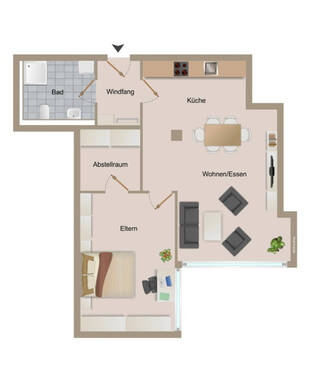 Illustration - 2 Zimmer Etagenwohnung in Bremen