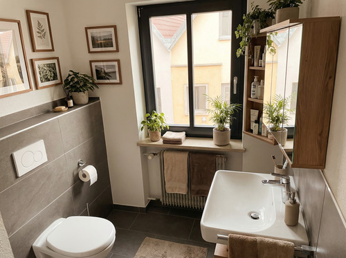 KI generiertes Badezimmer - Etagenwohnung mit 100,00 m&sup2; in Bad Neustadt a. d. Saale zur Miete